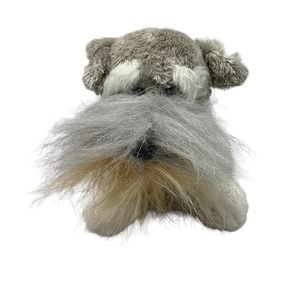 Ganz Webkinz Schnauzer Plush Puppy Dog Gray White Stuffed Animal Toy No Code